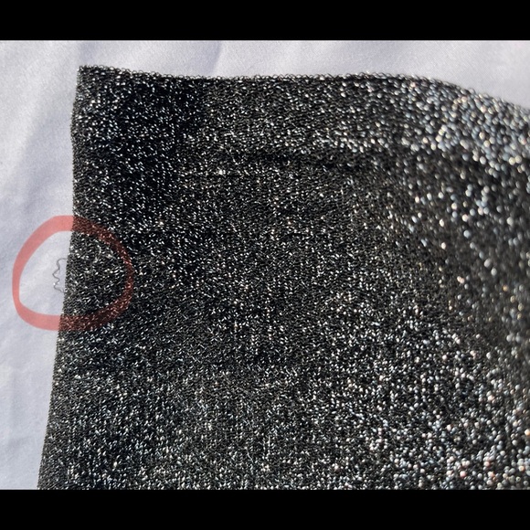 Black & Silver Glitter Crop Top & Wide Leg Pant Set - Picture 12 of 17